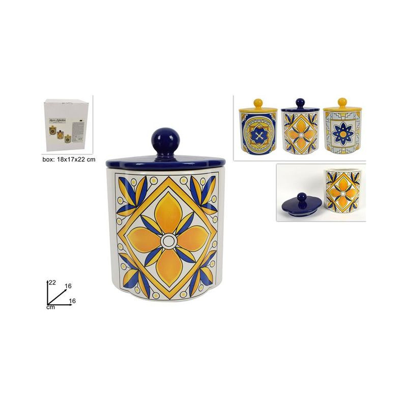 BARATTOLO 22X16CM DECORO MAIOLICA DIS.1 EAN 8034048569245 INGROSSO BARATTOLI E ARBANELLE