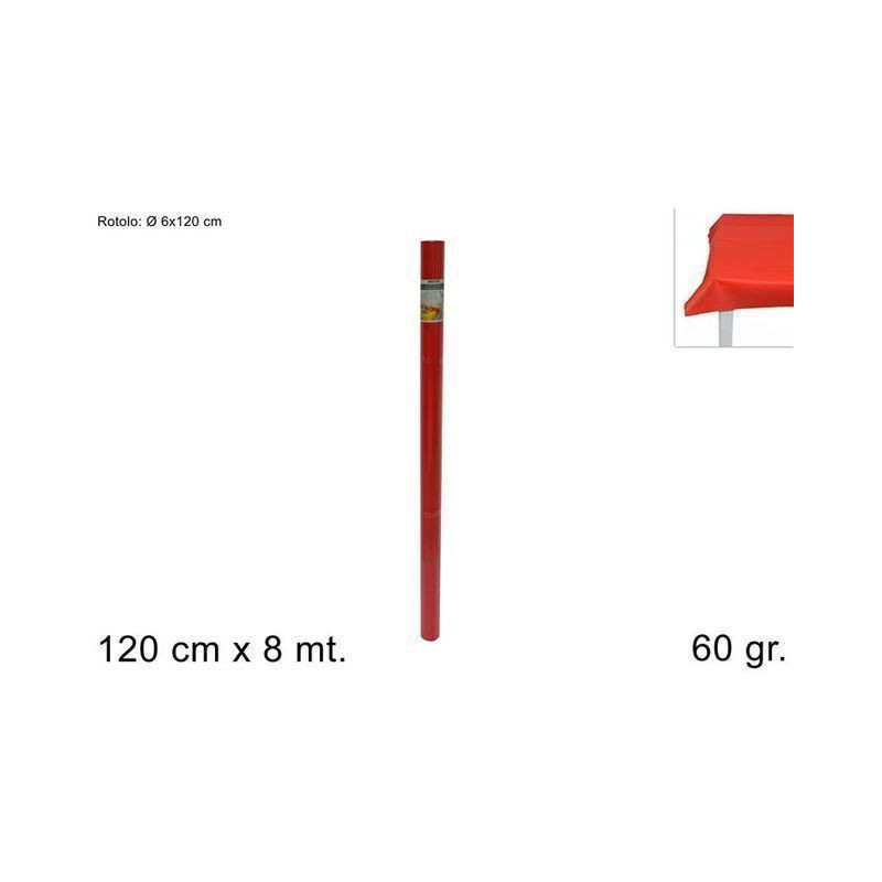 TOVAGLIA ROTOLO TNT 130CMX8MT 60G ROSSO EAN 8034048278895 INGROSSO TOVAGLIOLI PER PARTY