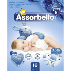 INGROSSO ASSORBELLO JUNIOR 11/25 KG. X 16PZ 8007300006253 INGROSSO PRODOTTI PUERICOLTURA ACCESSORI PRIMA INFANZIA
