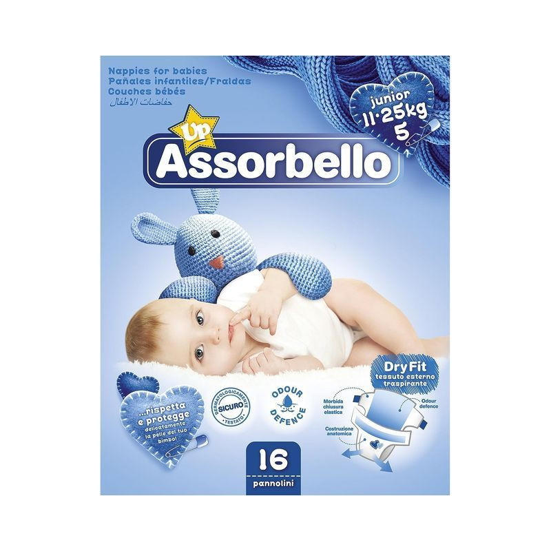 ASSORBELLO JUNIOR 11/25 KG. X 16PZ EAN 8007300006253 INGROSSO ACCESSORI PRIMA INFANZIA