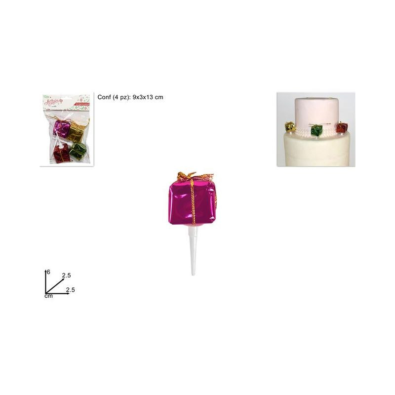 DECORAZIONE PACCHETTINI 4 PZ S19-025 EAN 8053482037622 INGROSSO ARTICOLI DECORAZIONI NATALIZIE
