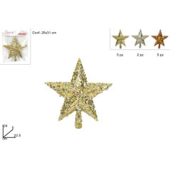 INGROSSO ARTICOLI NATALIZI PUNTALE STELLA C/PAILLETTES MULTICOL ASS 8053482080819 INGROSSO ADDOBBI ALBERO NATALE