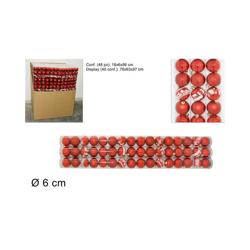 PALLINE 6 CM 48PZ 4 ASS IN PVC BOX ROSSO EAN 8033113707872 INGROSSO PALLINE DI NATALE E PUNTALI PALLINE 6 CM 48PZ 4 ASS IN PVC BOX ROSSO EAN 8033113707872 INGROSSO PALLINE DI NATALE E PUNTALI