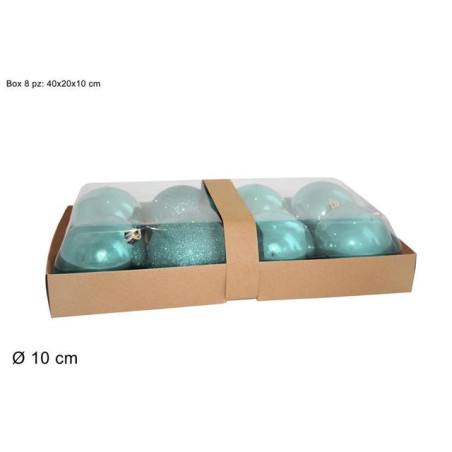 PALLE 8PZ 10CM LUCIDO/PERLATO/GLITTERATO EAN 8033113815157 INGROSSO PALLINE DI NATALE E PUNTALI