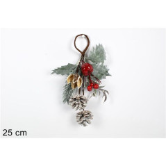 INGROSSO ARTICOLI NATALIZI FASCINA C/ PIGNE E CORNA 25CM ROSSO 8033113852428 INGROSSO ADDOBBI ALBERO NATALE