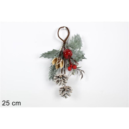 INGROSSO ARTICOLI NATALIZI FASCINA C/ PIGNE E CORNA 25CM ROSSO 8033113852428 INGROSSO ADDOBBI ALBERO NATALE
