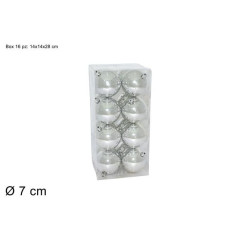 INGROSSO ARTICOLI NATALIZI BOX 16 PALLE 7 CM LUCIDE SILVER 8033113217173 INGROSSO ADDOBBI ALBERO NATALE