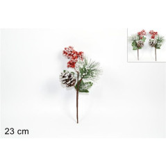 INGROSSO ARTICOLI NATALIZI SPILLONE INNEVATO CON PIGNA E BACCHE 2AS 8033113563232 INGROSSO DECORAZIONI NATALIZIE