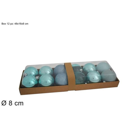 PALLE 12PZ 8CM LUCIDO/PERLATO/GLITTER TR EAN 8033113815034 INGROSSO PALLINE DI NATALE E PUNTALI