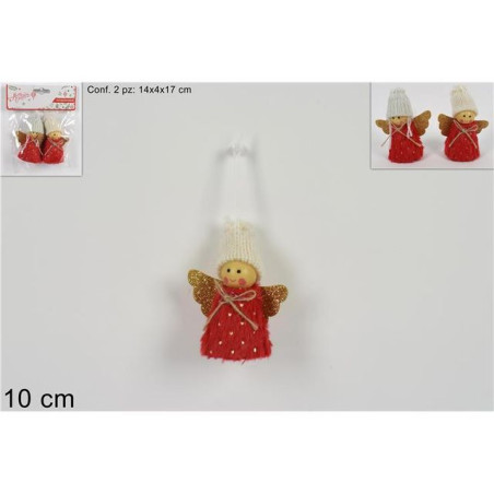 APPENDINI ANGIOLETTI SET 2PZ ROSSO ART.S EAN 8033113976520 INGROSSO APPENDINI NATALIZI