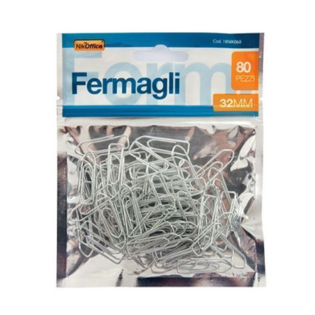 INGROSSO CARTOLERIA FERMAGLI 32mm 80 PZ IN BUSTA 8033593094325 INGROSSO ARTICOLI DI CANCELLERIA PUNTINE E FERMAGLI