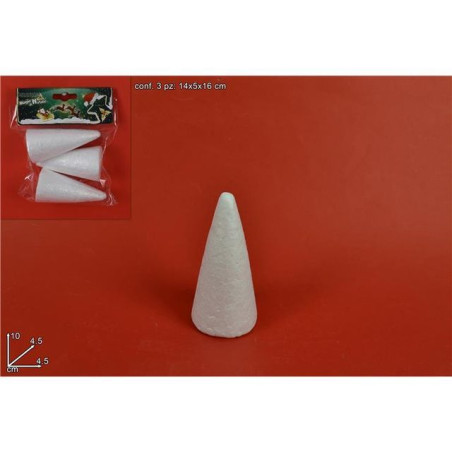INGROSSO ARTICOLI NATALIZI CONO POLISTIROLO SET 3PZ 8033113732560 INGROSSO DECORAZIONI NATALIZIE ARTICOLI PER DECORAZIONI NATALI