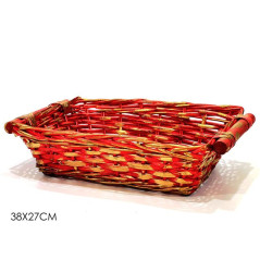 INGROSSO ARTICOLI NATALIZI CESTA RETT. ROSSA/ORO 38X27CM 8015361839963 INGROSSO ARTICOLI NATALE CESTI NATALIZI