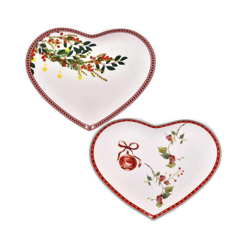 PIATTO CUORE CM.22 CHARME NATALE EAN 8056039378520 INGROSSO PIATTI NATALIZI
