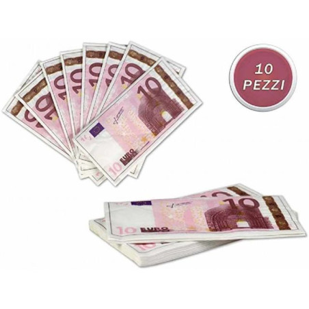 INGROSSO GIOCATTOLI TOVAGLIOLI CARTA EURO 10PZ 8034048114148 INGROSSO ARTICOLI FESTE TOVAGLIOLI PER PARTY