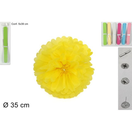 INGROSSO FESTA E PARTY FIORE CARTA 35CM 6COL. ASS 8034048341513 INGROSSO ARTICOLI PER FESTE FESTONI PER PARTY