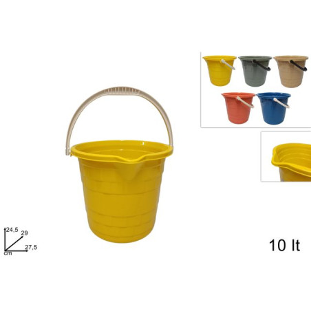 INGROSSO CASALINGHI SECCHIO PLASTICA 10LT 5COL. ASS 8034048593769 INGROSSO ARTICOLI PER CASA ARTICOLI IN PLASTICA PER CASALINGHI