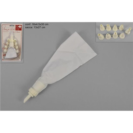 INGROSSO CASALINGHI SACCA PASTICCIERE CON 9 BECCUCCI DECORO 8034048258637 INGROSSO ACCESSORI CAKE DESIGN