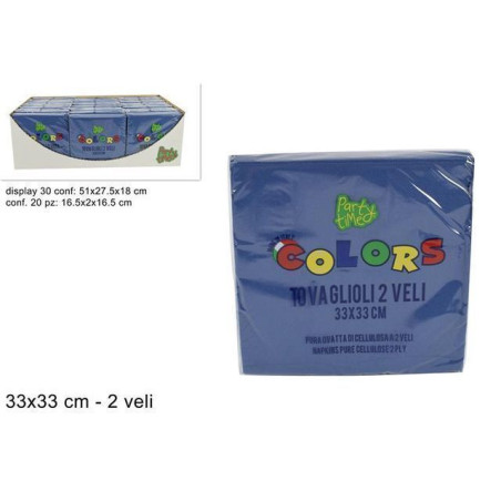 INGROSSO FESTA E PARTY TOVAGLIOLI 2 V. PZ.20 33X33CM BLU SCURO 8034048471364 INGROSSO ARTICOLI FESTE