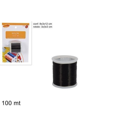 INGROSSO FILATO ROTOLINA NYLON NERO 10 MT MADE IN CHINA -HS CODE:63029310 KG.0