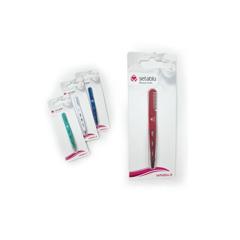 PINZETTA 2 IN 1 S/CIGLIA + PETTININO BL. EAN 8055748939930 INGROSSO ACCESSORI IGIENE