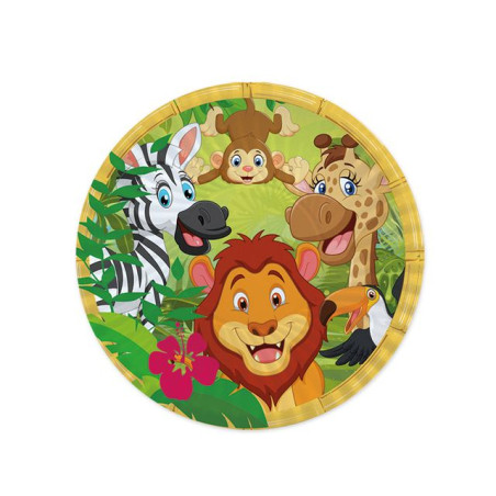 INGROSSO FESTA E PARTY PIATTI CM.18 PZ.8 JUNGLE 8020834605273 INGROSSO ARTICOLI PER FESTE PIATTI PER PARTY