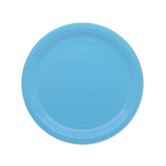 INGROSSO FESTA E PARTY PIATTI CM.24 PZ.25 ECOLOR CELESTE 08022127   INGROSSO ARTICOLI PER FESTE PIATTI PER PARTY