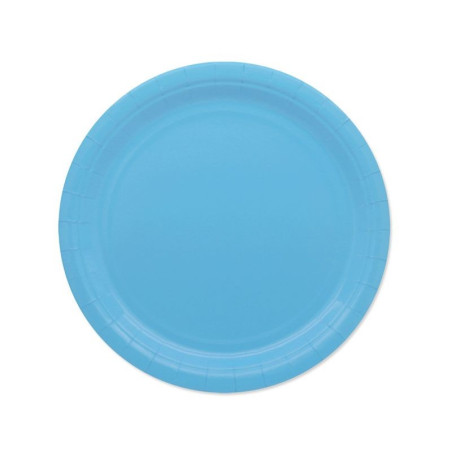 INGROSSO FESTA E PARTY PIATTI CM.24 PZ.25 ECOLOR CELESTE 08022127   INGROSSO ARTICOLI PER FESTE PIATTI PER PARTY