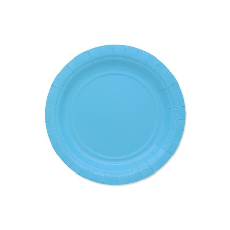 INGROSSO FESTA E PARTY PIATTI CM.18 PZ.25 ECOLOR CELESTE 08022219   INGROSSO ARTICOLI PER FESTE PIATTI PER PARTY