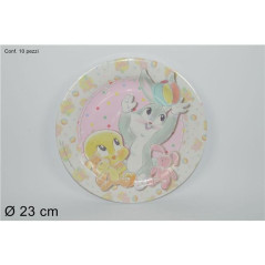 INGROSSO FESTA E PARTY FESTA E PARTY PIATTI CARTA SET 10PZ LOONEY TUNES ROSA 8003990582343 INGROSSO ARTICOLI PER FESTE