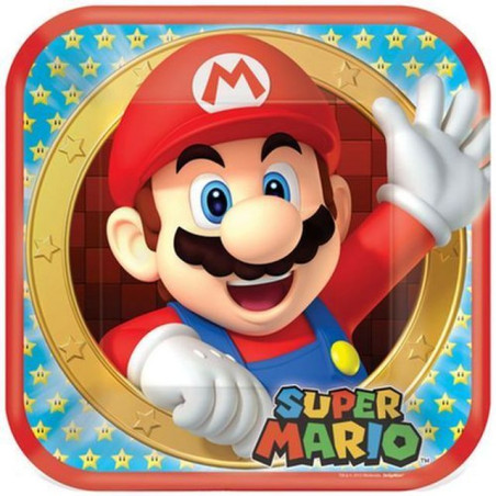 INGROSSO PIATTI CM.18X18 PZ.8 SUPER MARIO 0013051695514 INGROSSO ARTICOLI PER FESTE PIATTI PER PARTY