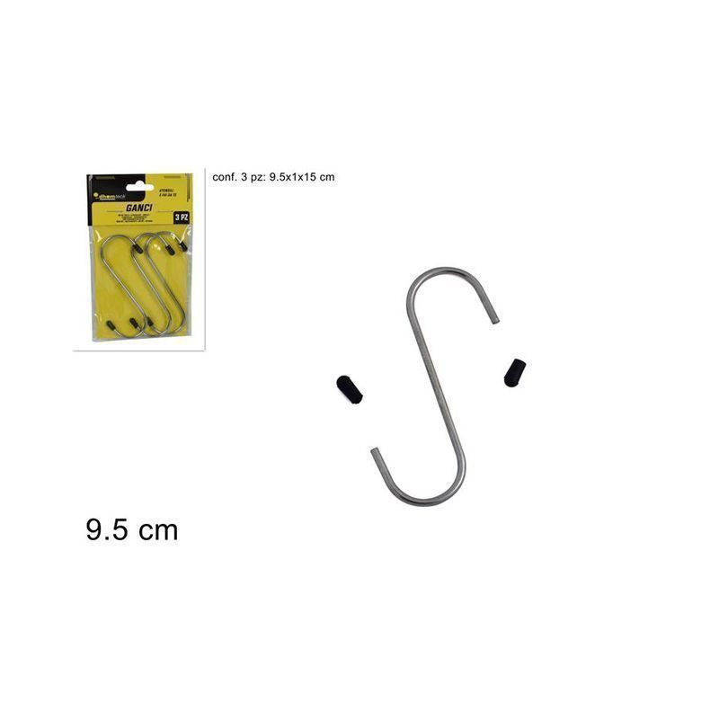 GANCI FERRO 9.5CM 3PZ 2015023 EAN 8034048305003 INGROSSO VITI E CHIODI