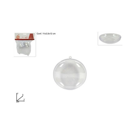 INGROSSO SFERE PIATTE PLASTICA TRASPAR. 3PZ7CM 8033113432910 INGROSSO ADDOBBI ALBERO NATALE PALLINE DI NATALE E PUNTALI