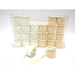 INGROSSO CASALINGHI ROCCHETTO MERLETTO CREMA E BIANCO CM2X30 8021029764010 INGROSSO TESSUTO E ACCESSORI