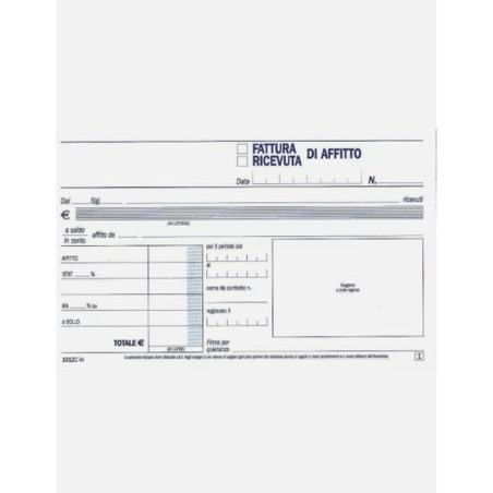 INGROSSO RICEVUTE D'AFFITTO 2 COPIE 11