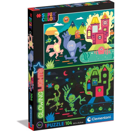 PUZZLE PZ.104 GLOWING LIGHTS MONSTERS EAN 07916304 INGROSSO PUZZLE CLASSICI