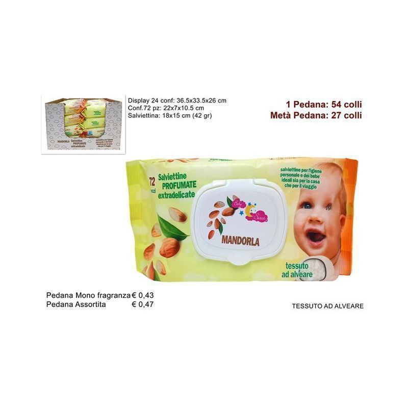 SALVIETTINE DETERGENTI 72PZ MANDOR. (24) EAN 8034048613306 INGROSSO SALVIETTE