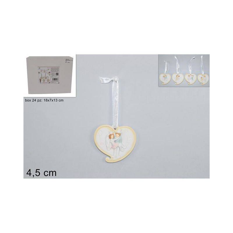 CUORE 4,5 CM C/SPOSI RICORDO MATRIMONIO EAN 8034048530238 INGROSSO BOMBONIERE