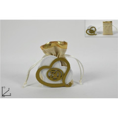 INGROSSO BOMBONIERE RICORDO 50 ANNIV. SACCHETTO CUORE LEGNO 8034048567715 INGROSSO ARTICOLI DA BOMBONIERE