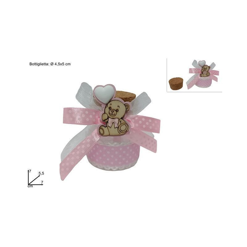 BOTT. VETRO H5CM D.4,5 RIC. NASC. BIMBA EAN 8034048626719 INGROSSO NASTRI E CONTENITORI PER BOMBONIERE