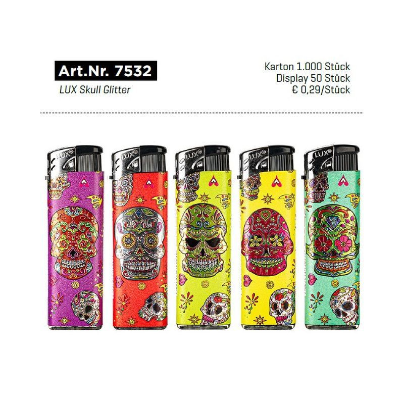 ACCENDINO LUX CRANIO GLITTER C.50 EAN 9007013120269 INGROSSO ACCENDINI