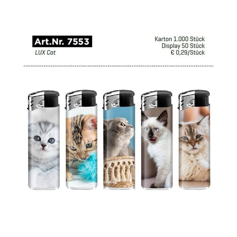 ACCENDINO LUX GATTO ASS. C.50 EAN 9007013127848 INGROSSO ACCENDINI