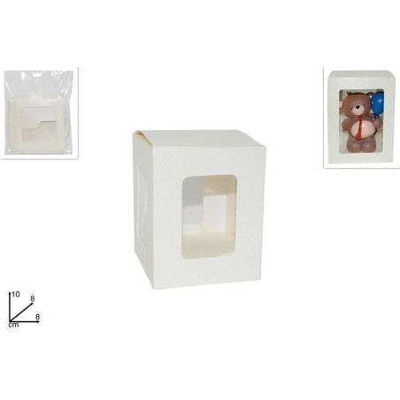 INGROSSO BOMBONIERE SCATOLA REGALO CON VETRINETTA 8X8X10CM 8034048404195 INGROSSO ARTICOLI DA BOMBONIERE