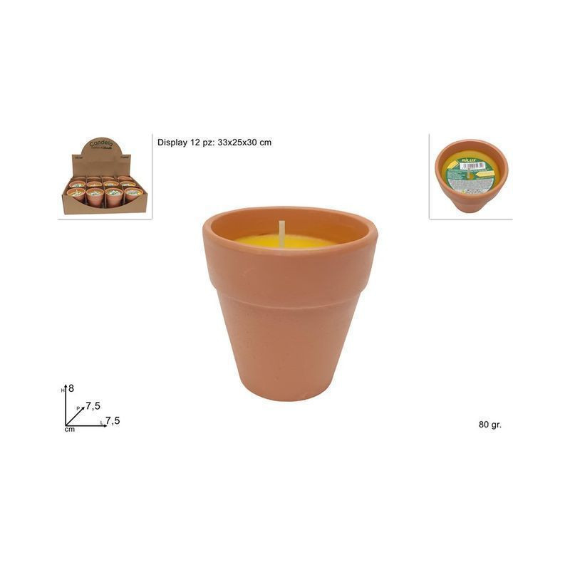 VASETTO CITRONELLA 7,5CM ART YW1508 EAN 8034048054352 INGROSSO ARTICOLI CAMPEGGIO