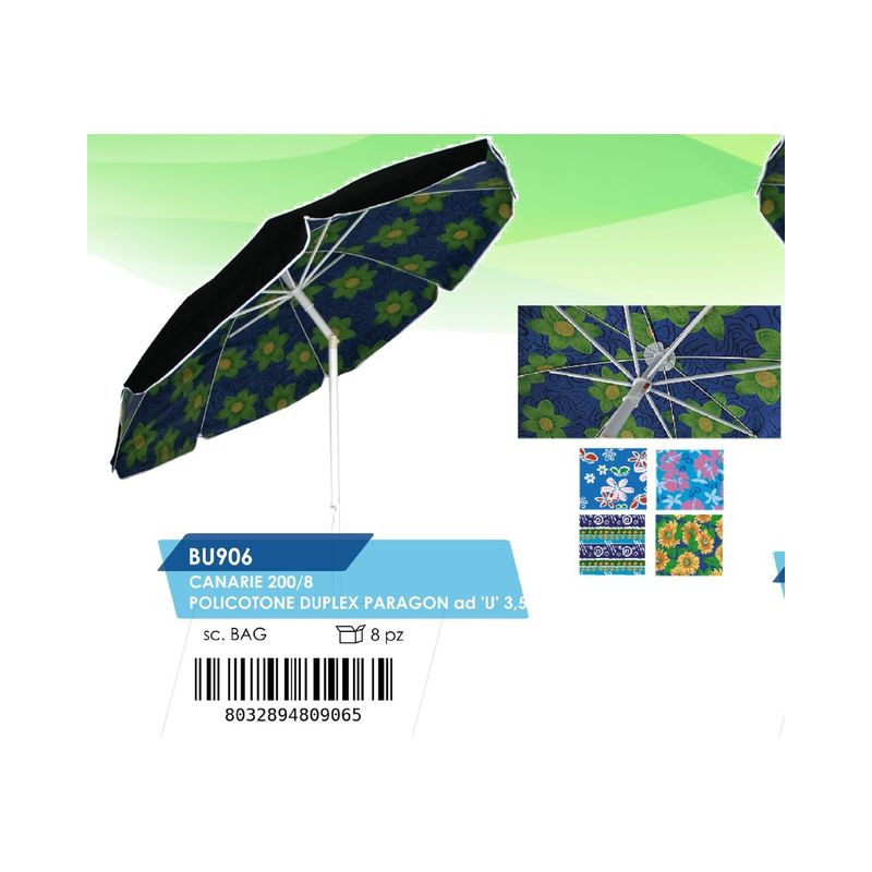 OMBRELLONE CANARIE C/CAMINO 200/8 COTON EAN 8032894809065 INGROSSO OMBRELLONI