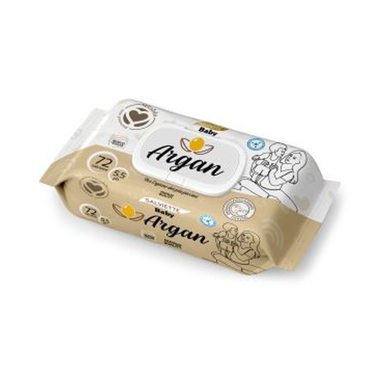 SALVIETTINE BABY ARGAN 72PZ POP UP EAN 8050847574334 INGROSSO DETERGENTI E SALVIETTE