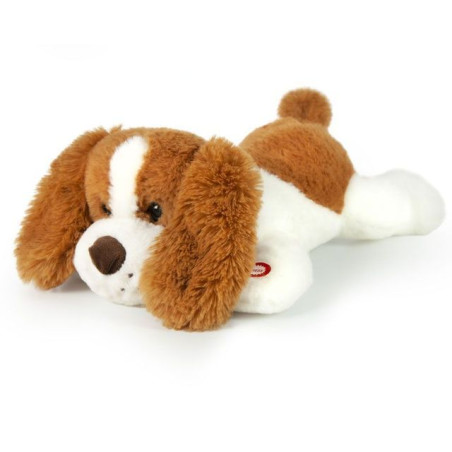 CANE BIANCO-MARRONE NINNA NANNA L40CM EAN 8009549239744 INGROSSO PELUCHE MORBIDOSI