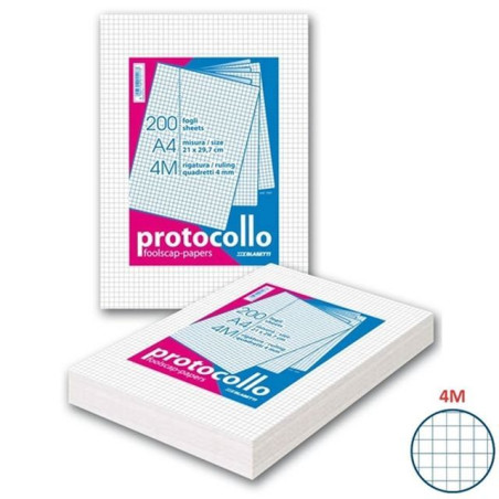 INGROSSO CARTOLERIA PROTOCOLLO A4 200FG 4M 08002297 INGROSSO QUADERNI ALBUM BRISTOL PROTOCOLLI