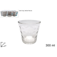 INGROSSO CASALINGHI BICCHIERI VETRO FANTASIA 300ML SET 6PZ 8034048642108 ACCESSORI CUCINA BICCHIERI PER CASA