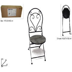 INGROSSO CASALINGHI SEDIA FERRO BATTUTO C/MARMO LEGNO GRIGIO 8034048583579 ARTICOLI PER LA CASA COMPLEMENTI ARREDO VARI